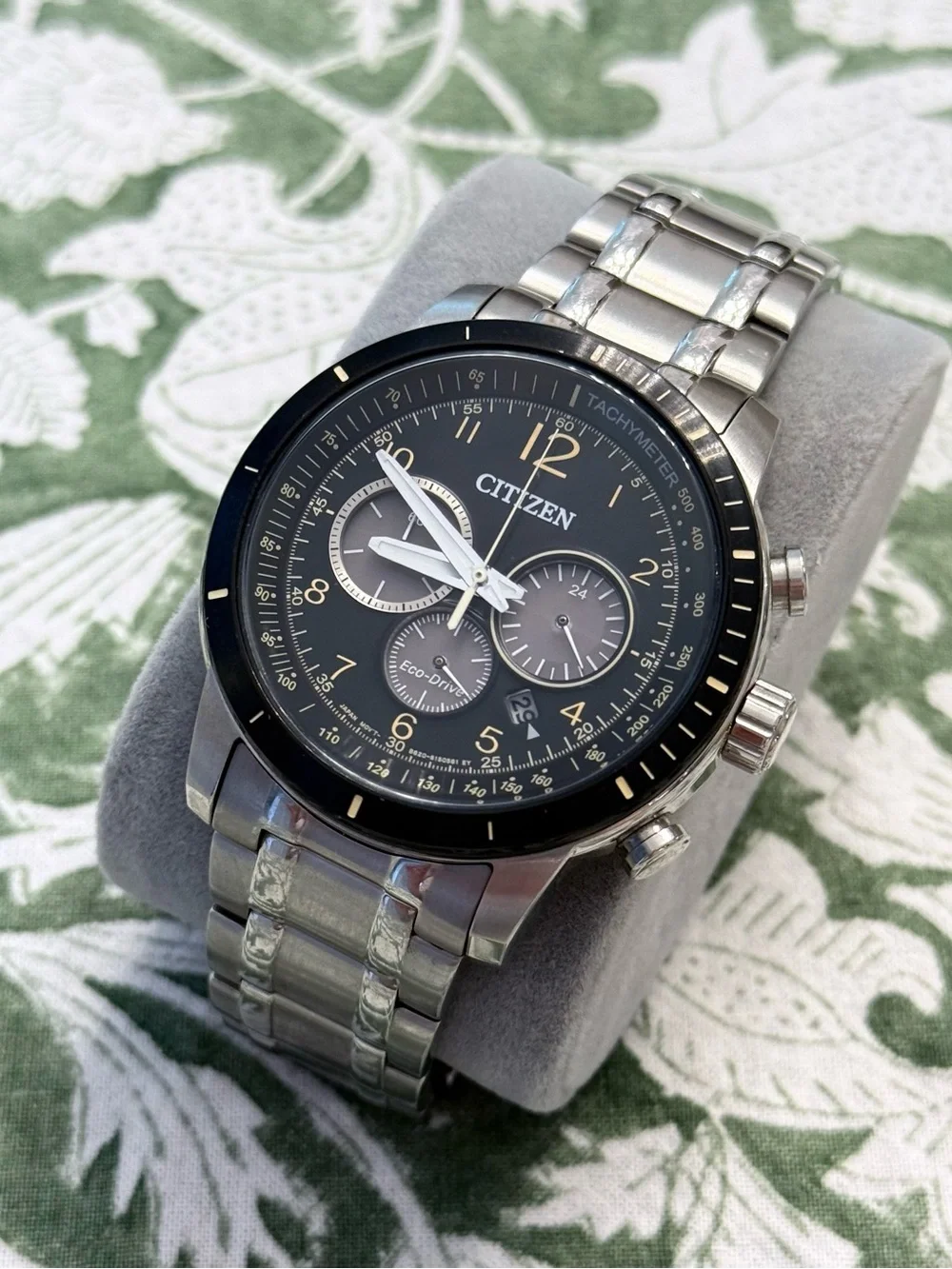 Citizen Eco-Drive Chronograph Black Dial Stainless Steel Watch
